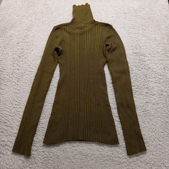 Energie Sweater M Women's Long Sleeve Olive Green Turtleneck - Picture 2 of 5